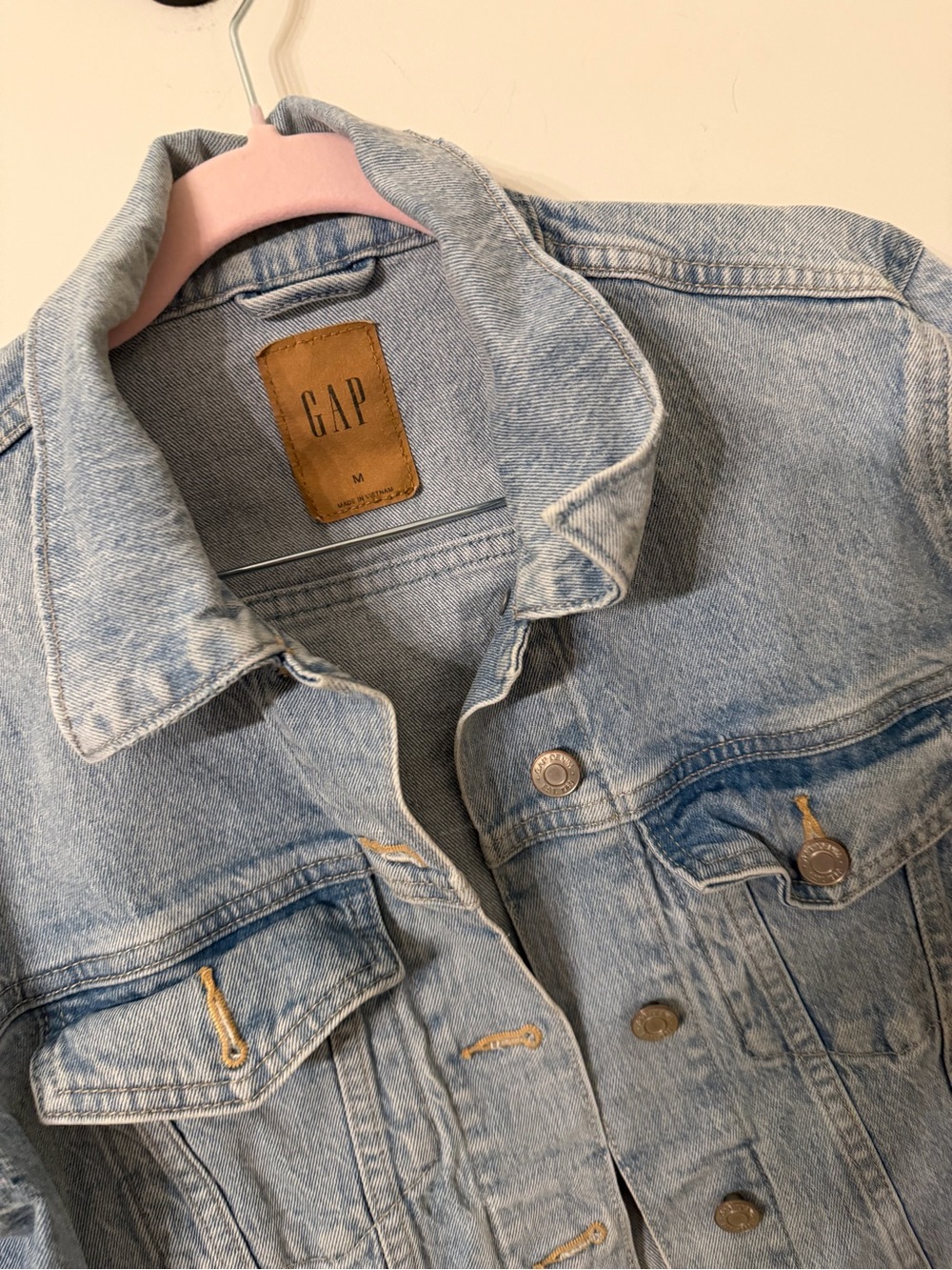 GAP Classic Light Wash Denim Jacket - Pale Blue - Picture 2 of 5